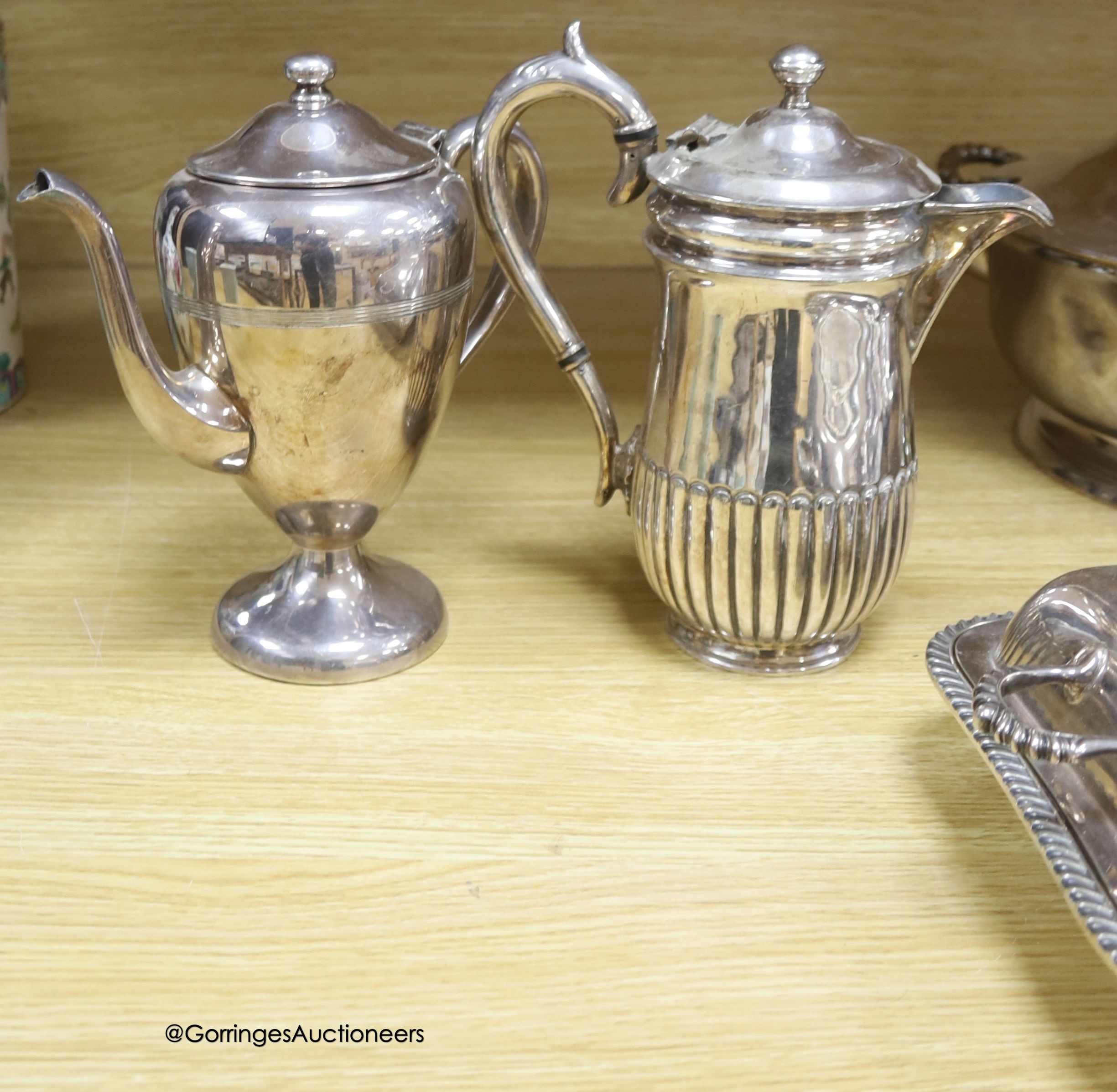 A group of Victorian and later plated ware